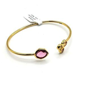Talia Gold Plate Pink and Clear Cuff Bracelet NWT